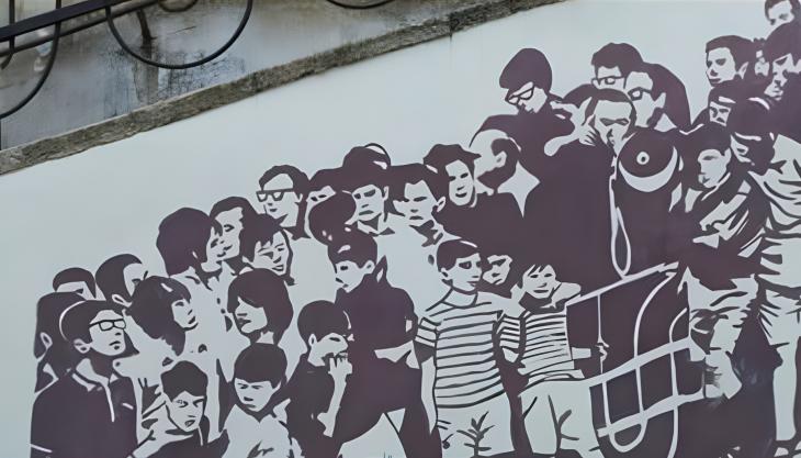 Murales del libro "La politica cattolica tra riforma e tradizione"