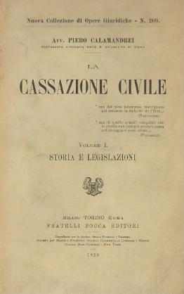 Fontespizio de La Cassazione civile (1920)