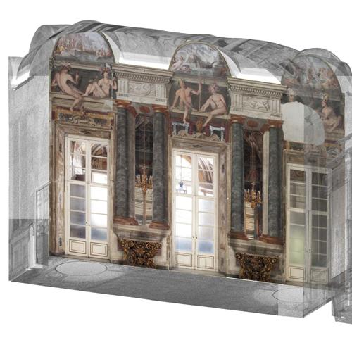 Palazzo Belimbau: modellazione tridimensionale degli ambienti al piano nobile