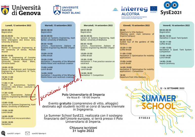 Programma summer school ingegneria 2022 - UniGe