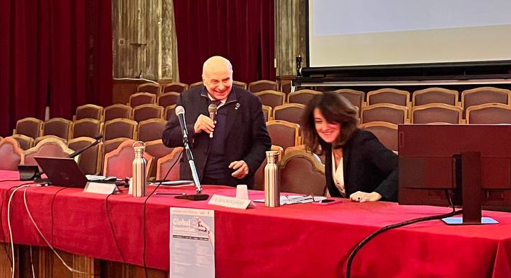 Franco Malerba e Valentina Di Gregorio al convegno Global AI innovation in UniGe