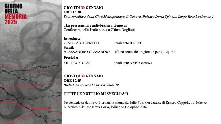 Giorno della Memoria 2025 - 30 gennaio Giorno della Memoria 2025 - 30 gennaio