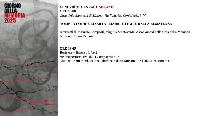 Giorno della Memoria 2025 - 31 gennaio Giorno della Memoria 2025 - 31 gennaio