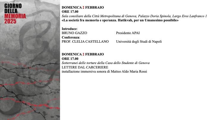 Giorno della Memoria 2025 - 2 febbraio Giorno della Memoria 2025 - 2 febbraio