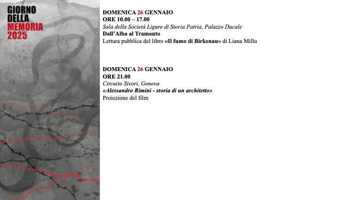 Giorno della Memoria 2025 - 26 gennaio Giorno della Memoria 2025 - 26 gennaio