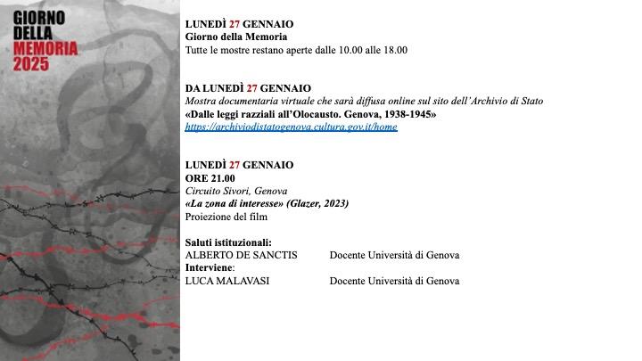 Giorno della Memoria 2025 - 27 gennaio Giorno della Memoria 2025 - 27 gennaio