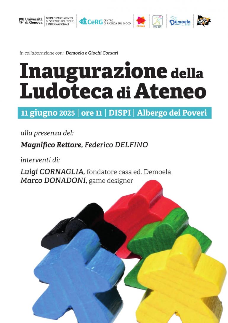 Inaugurazione ludoteca di Ateneo UniGe locandina Inaugurazione ludoteca di Ateneo UniGe locandina
