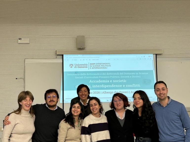 Dottorande e dottorandi DiSPI con Laura Carpaneto