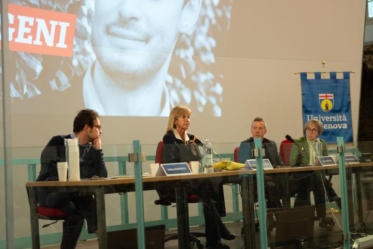 I relatori del dibattito: da sinistra a destra: Stefano Dominelli, Alessandra Ballerini, Fabrizio Benente, Gisella De Simone