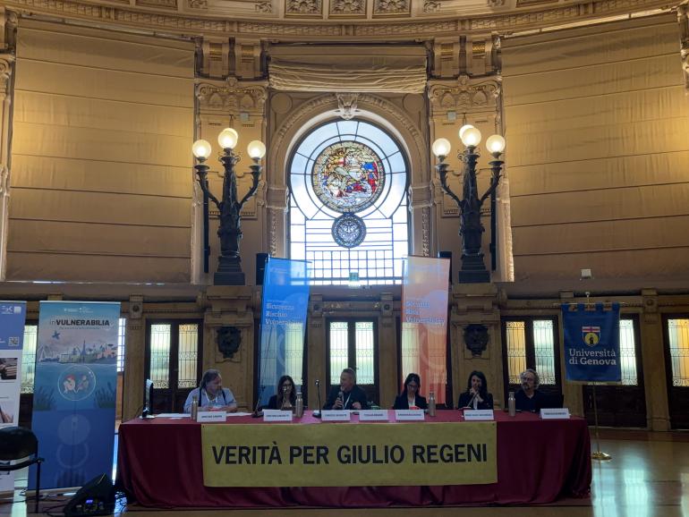 Tavola rotonda: da sinistra Aristide Canepa, Cristina Amoretti, Fabrizio Benente, Annamaria Donini, Maria Silvia Vaccarezza