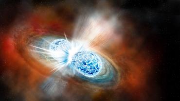 Immagine di fatn asia della fusione di due stelle di neutroni