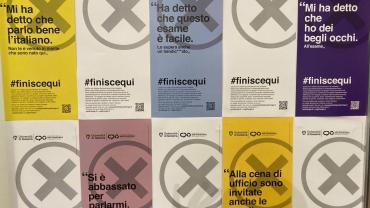 I volantini della campagna #finiscequi: anche vuoti!