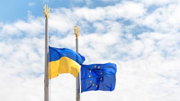 Bandiere Ucraina ed Europa