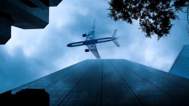 aereo sulla città