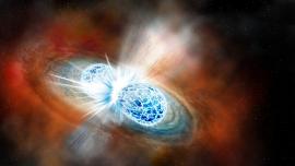 Immagine di fatn asia della fusione di due stelle di neutroni