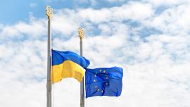 Bandiere Ucraina ed Europa