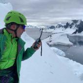 Contatto radio con l'Ice Bird per concordare il pick-up point – Antarctica 2020