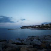 La costa ligure al tramonto